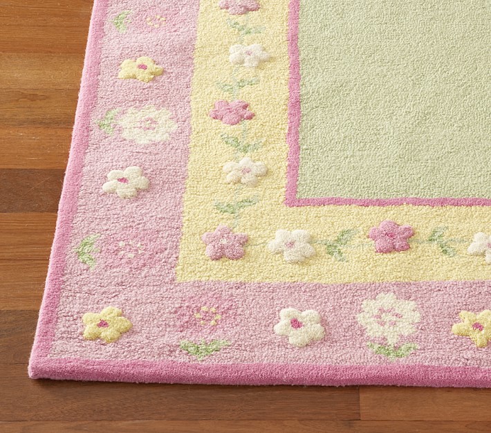 Yellow Floral Border Rug Swatch
