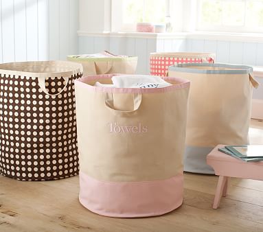 Large Canvas Floor Tote Storage Pottery Barn Kids