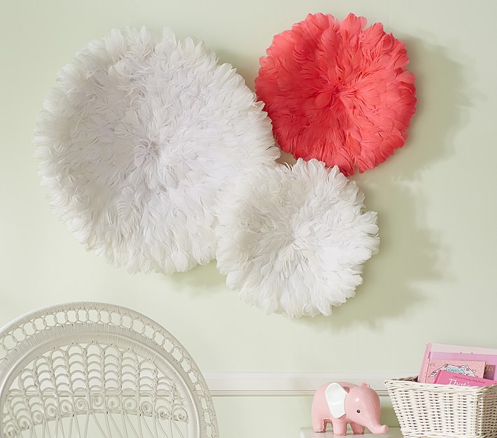 Feathered Art Decor, Small Coral