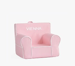 My First Anywhere Chair®, Light Pink with White Piping