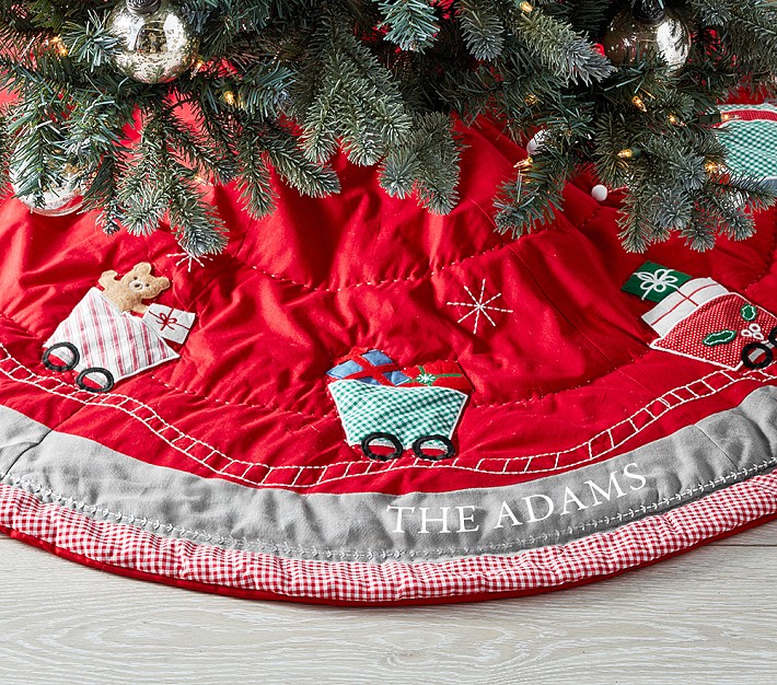 Train Quilted Tree Skirt