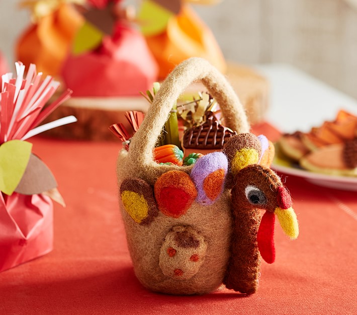 Thanksgiving Turkey Felted Wool Treat Container
