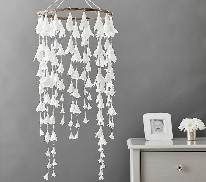 White Lilly Paper Ceiling Mobile