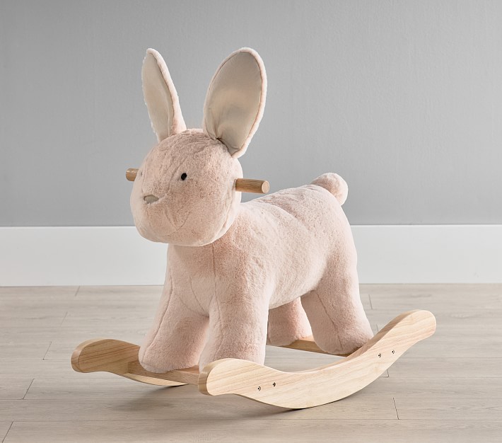 Blush Bunny Plush Nursery Rocker