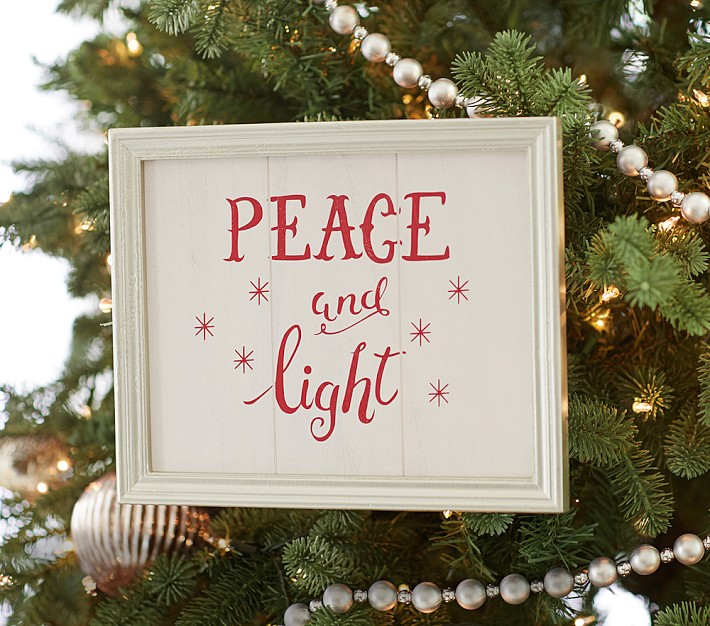 Peace &amp; Light Framed Plaque Ornament