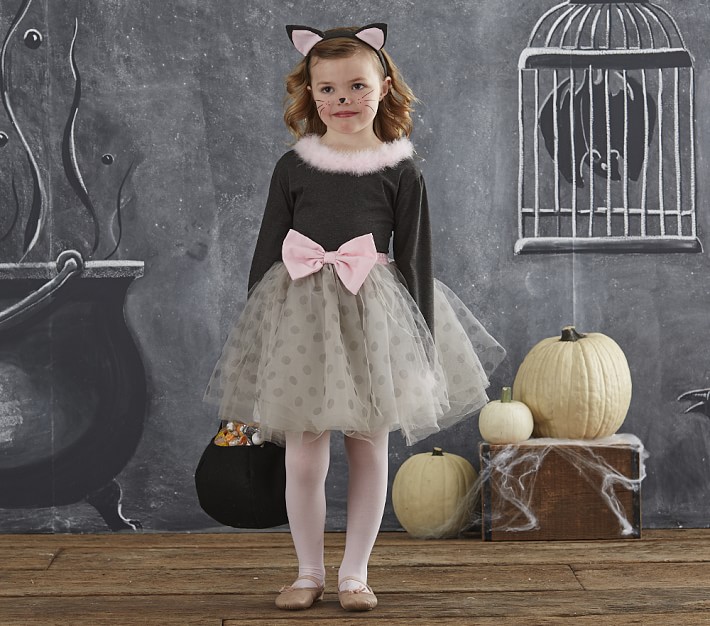 Kids Gray Kitty Tutu Halloween Costume