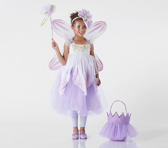 Kids Lavender Paper Flower Fairy Halloween Costume