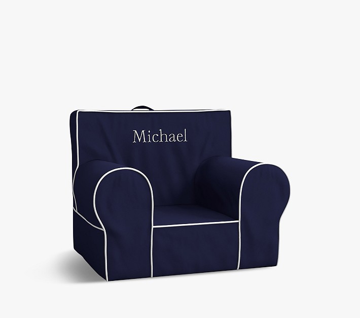My First Anywhere Chair&#174;, Navy with White Piping