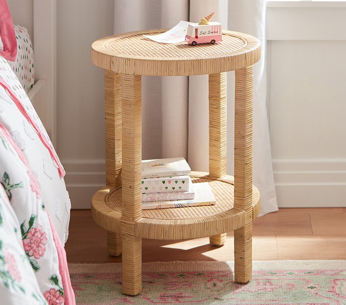 Circular Rattan Side Table (17&quot;)