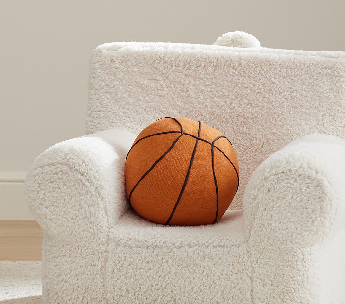 Basketball Shaped Washed Canvas Pillow