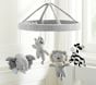 Knit Animal Friends Gray Musical Baby Crib Mobile