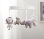 Knit Animal Friends White Musical Baby Crib Mobile