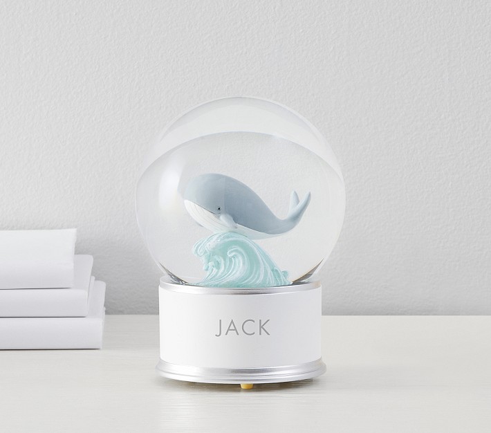 whale musical light up snow globe