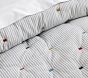 Embroidered Striped Baby Quilt