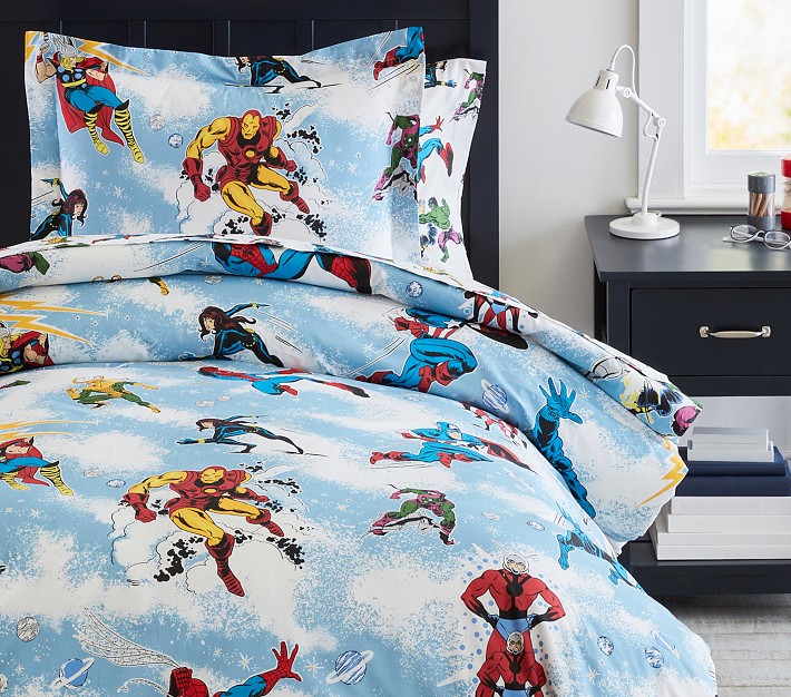 Marvel Heroes Glow-in-the-Dark Duvet Cover &amp; Shams