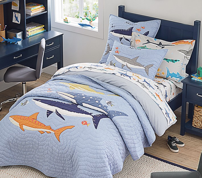 Shark Party Organic Sheet Set &amp; Pillowcases