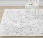 Machine Washable Cotton Map Rug