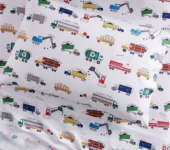 Busy Trucks Organic Sheet Set & Pillowcases