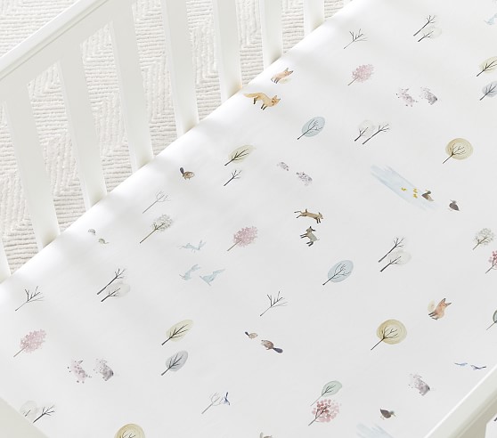 Dakota Woodland Crib Sheets | Pottery Barn Kids