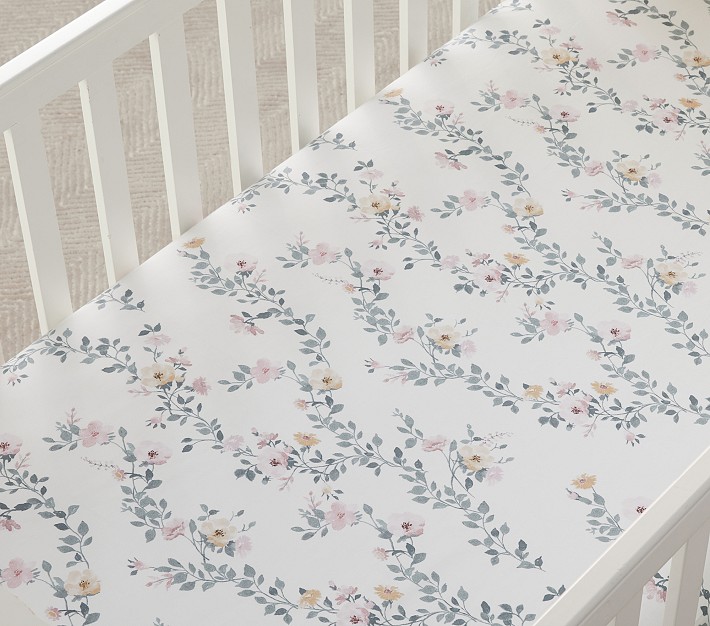 Mischa Blossom Organic Crib Fitted Sheet | Pottery Barn Kids