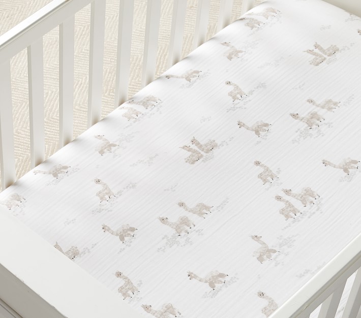 Aubrey Organic Muslin Crib Fitted Sheet | Pottery Barn Kids