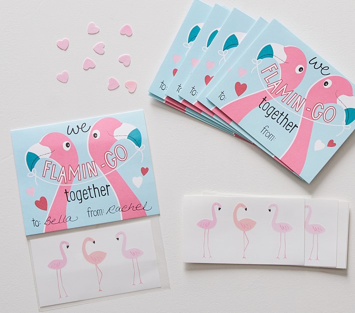 Classroom Valentine's Card, We Flamingo Together