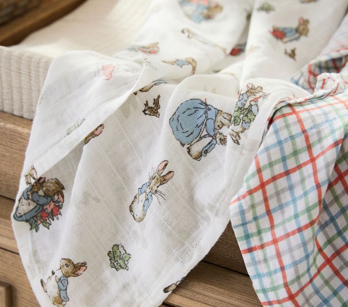 Peter Rabbit Organic Muslin Swaddle Set Pottery Barn Kids