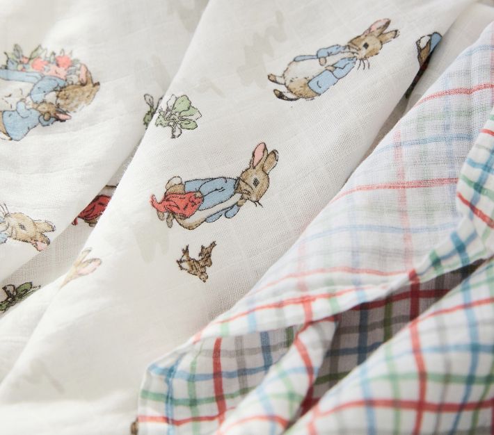 Peter Rabbit Organic Muslin Swaddle Set Pottery Barn Kids