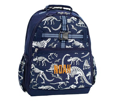 Mackenzie Navy Dinosaur Bones Glow in the Dark Adaptive Backpacks Pottery Barn Kids