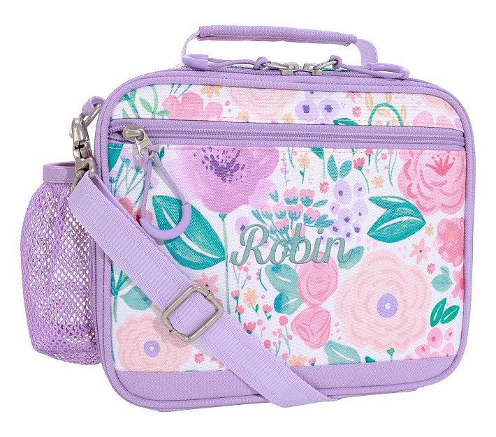 Mackenzie Lavender Floral Blooms Adaptive Lunch Box | Pottery Barn Kids