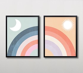 Minted® Double Rainbow Wall Art by Emmanuela Carratoni | Pottery Barn Kids