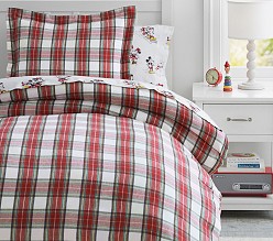 Morgan Plaid Organic Flannel Duvet Cover & Shams