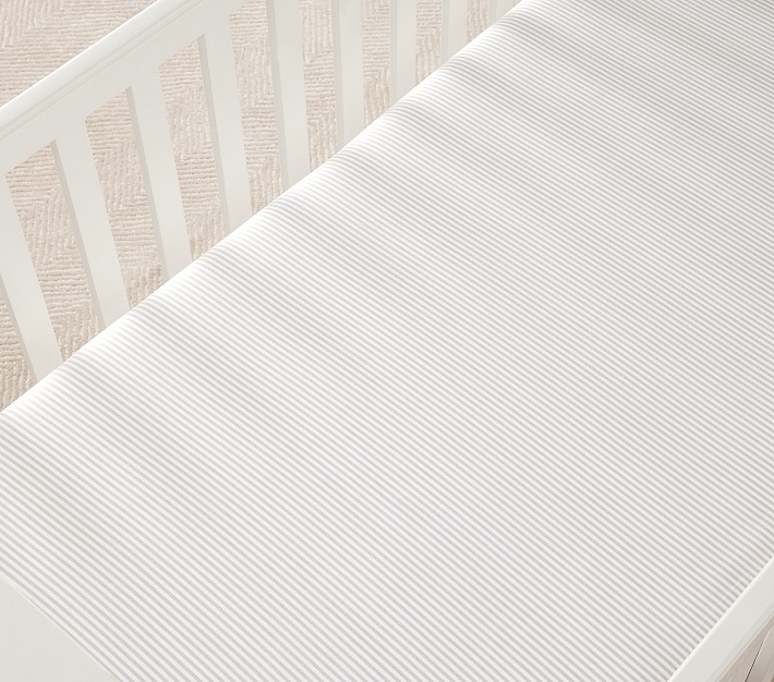 Oxford Stripe Organic Crib Fitted Sheet