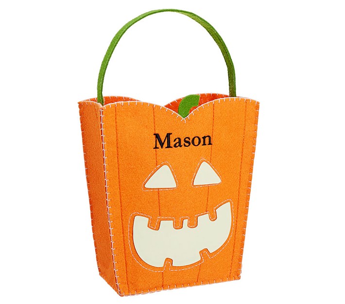 Glow-in-the-Dark Pumpkin Felt Treat Bag