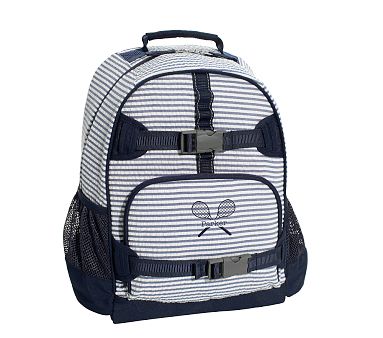 Mackenzie Navy Seersucker Backpacks | Pottery Barn Kids