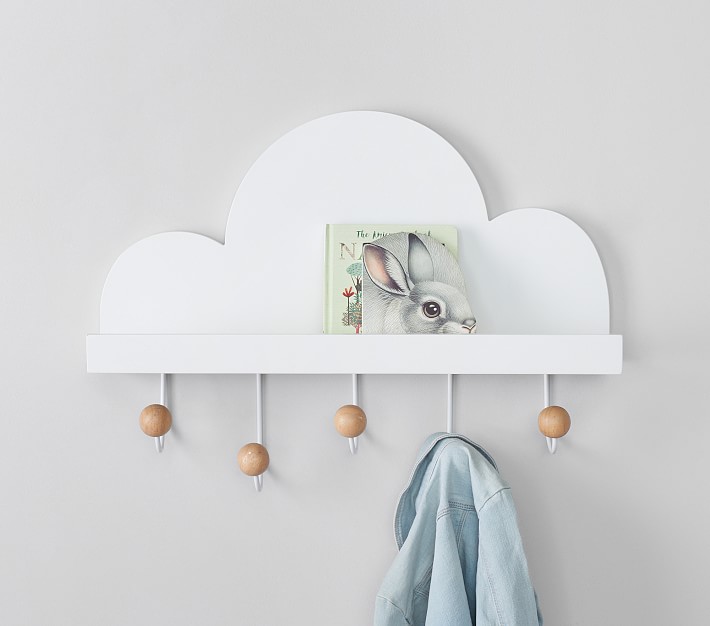 Cloud Shelf with Hooks Pottery Barn Kids