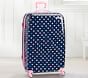 Mackenzie Navy Multi Hearts Hard-Sided Spinner Luggage