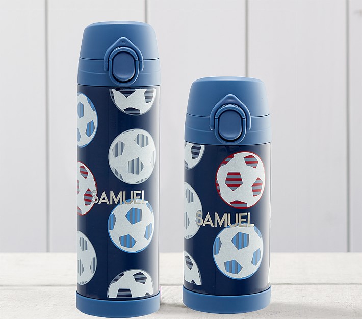 Mackenzie Navy Soccer Glow-in-the-Dark Water Bottles