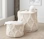 Metallic Woven Wool Storage Basket