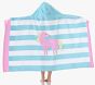 Unicorn Stripe Kid Beach Hooded Towel