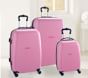 Mackenzie Pink Navy Trim Solid Hard Sided Luggage