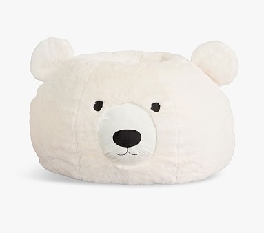 Ivory Polar Bear Faux Fur Anywhere Beanbag™ | Kids Bean Bag Chair | Pottery  Barn Kids