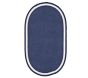 Custom Chenille Border Reversible Easy Clean Rug, Oval