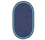 Custom Chenille Border Reversible Easy Clean Rug, Oval