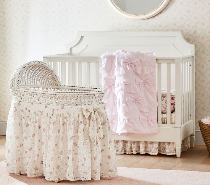 LoveShackFancy Printed Eyelet Bassinet Skirt | Pottery Barn Kids