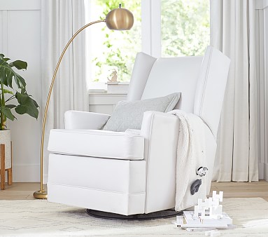 Modern Wingback Swivel Nursery Glider Recliner Pottery Barn Kids