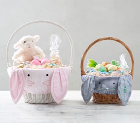 Gingham Bunny Face Easter Basket Liners | Pottery Barn Kids