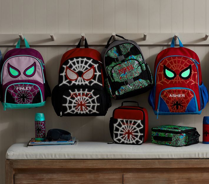 Pottery Barn Kids Marvel Spiderman Large Glow In Dark outlet Backpack Monogrammed QUINN