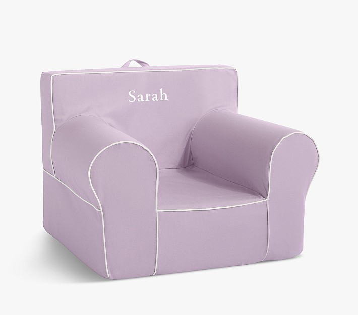 Oversized Anywhere Chair&#174;, Lavender with White Piping Slipcover Only