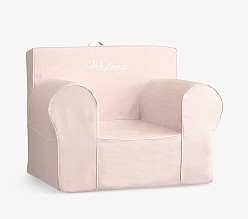 Oversized Anywhere Chair®, Blush with White Piping